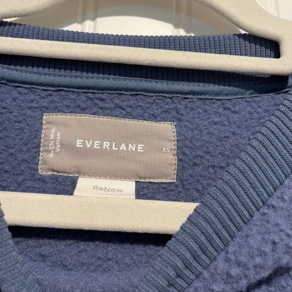 Everlane Blue Renew Fleece Crewneck Sweatshirt Size XS - Picture 4 of 6